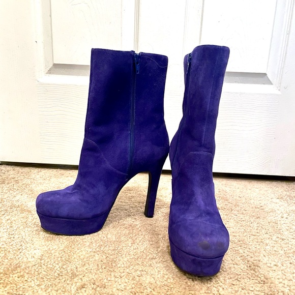 Blue Jessica Simpson Platform High Heel Boots size 8 - Picture 1 of 4